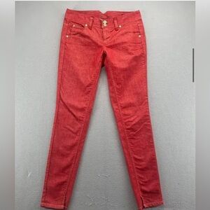 Low-Rise Boot Cut Red Jeans